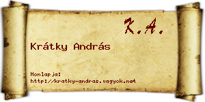 Krátky András névjegykártya