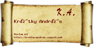 Krátky András névjegykártya
